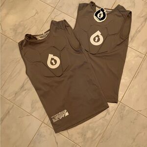 Six six one sub gear grey biking rash guard tank top with built in padding. New!